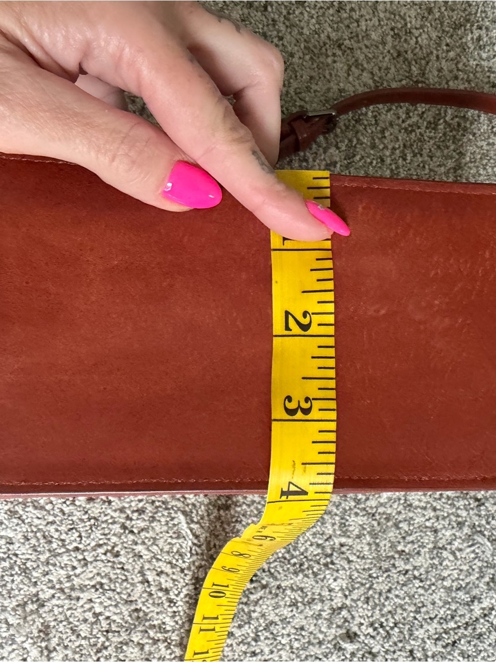 Rich Cognac Leather Crossbody Satchel | Vintage Minimalist Everyday Bag - Picture 11 of 11